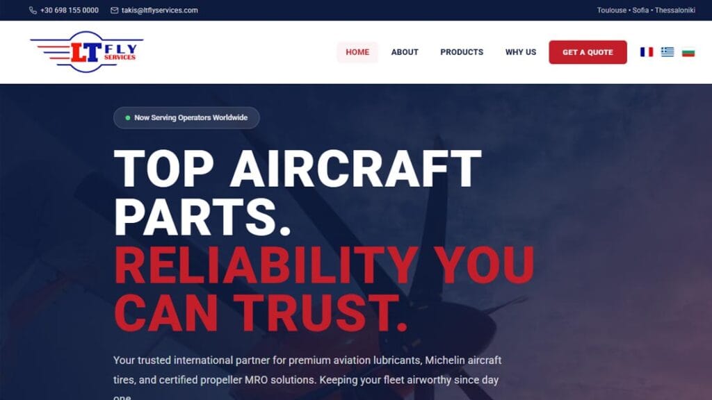 Ιστοσελίδα ltflyservices.com