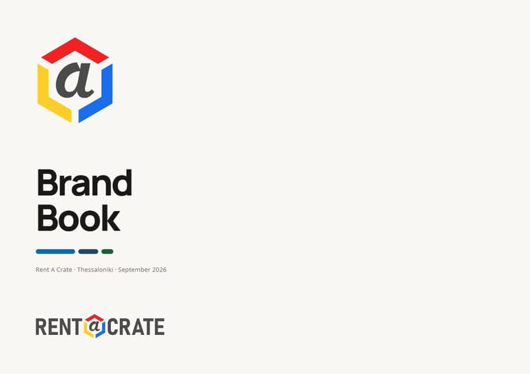Εξώφυλλο του brand book της Rent A Crate